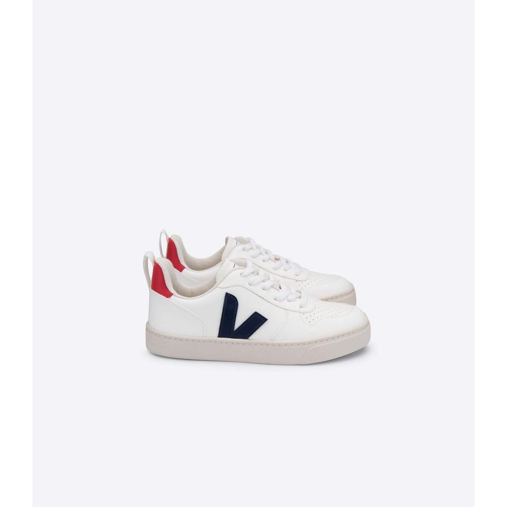 Pantofi Copii Veja V-10 LACES CWL White/Navy | RO 791WNB